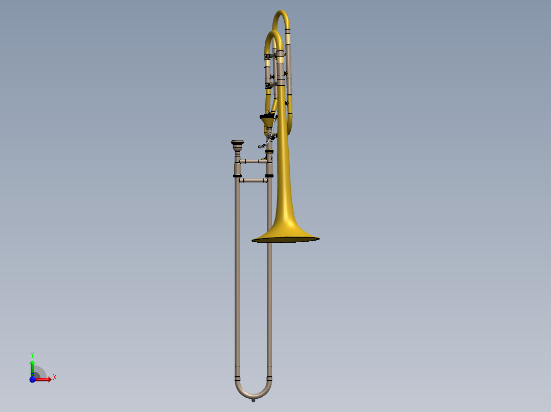 带 Thayer 阀门的巴赫斯特拉长号前视图