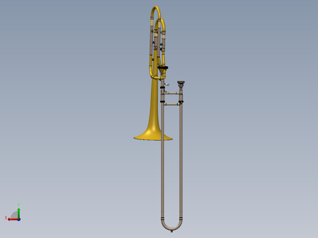 带 Thayer 阀门的巴赫斯特拉长号后视图