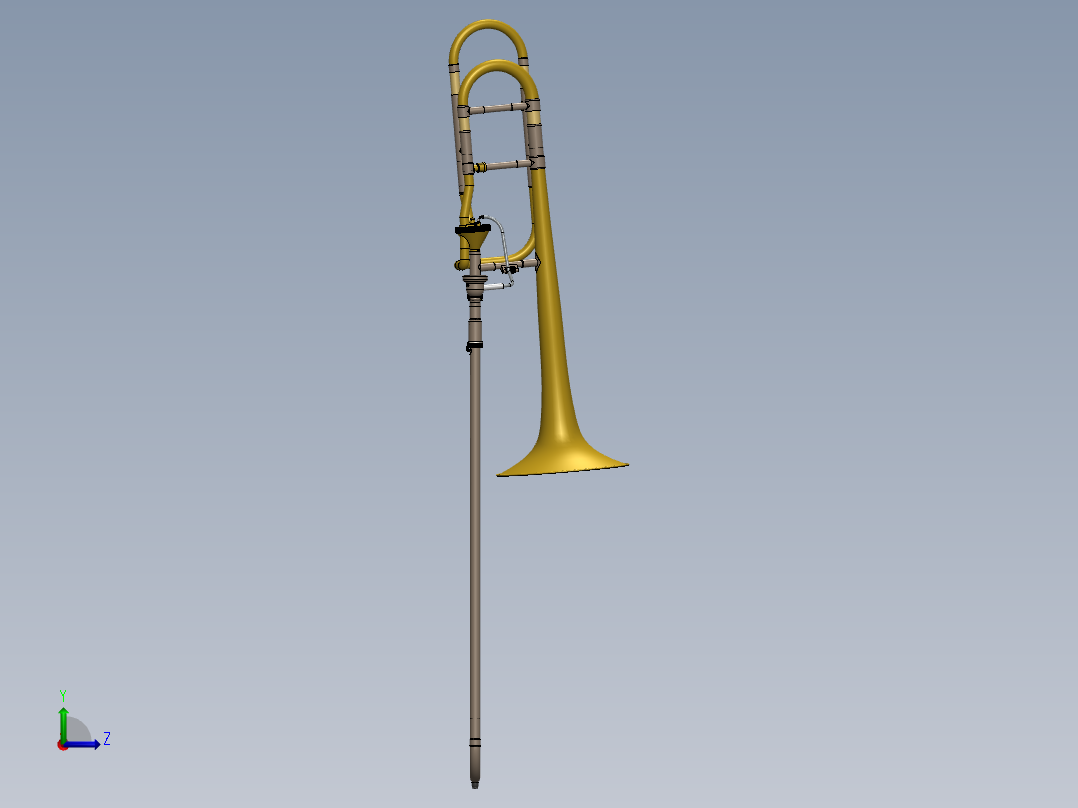 带 Thayer 阀门的巴赫斯特拉长号左视图