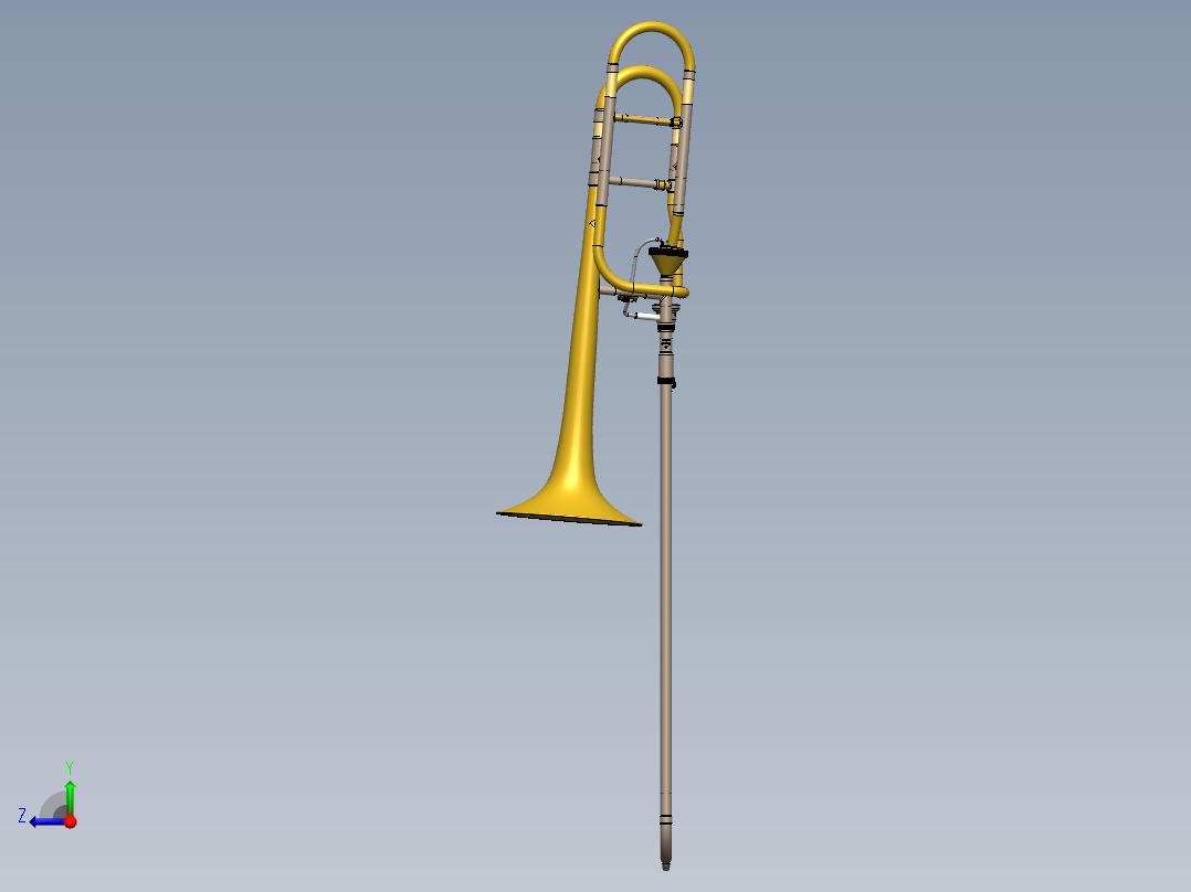 带 Thayer 阀门的巴赫斯特拉长号右视图