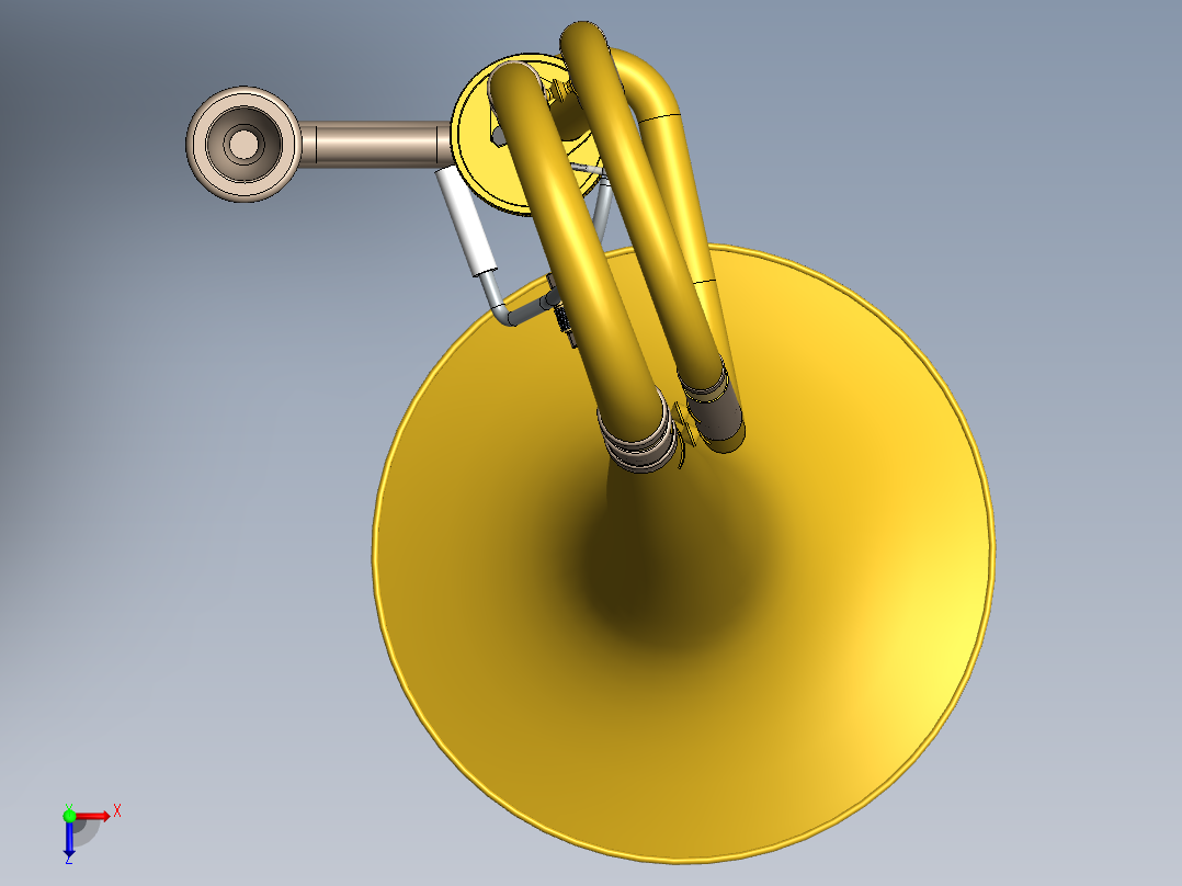 带 Thayer 阀门的巴赫斯特拉长号俯视图