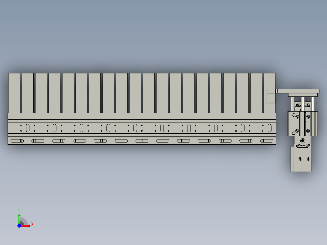 推料盒组件前视图