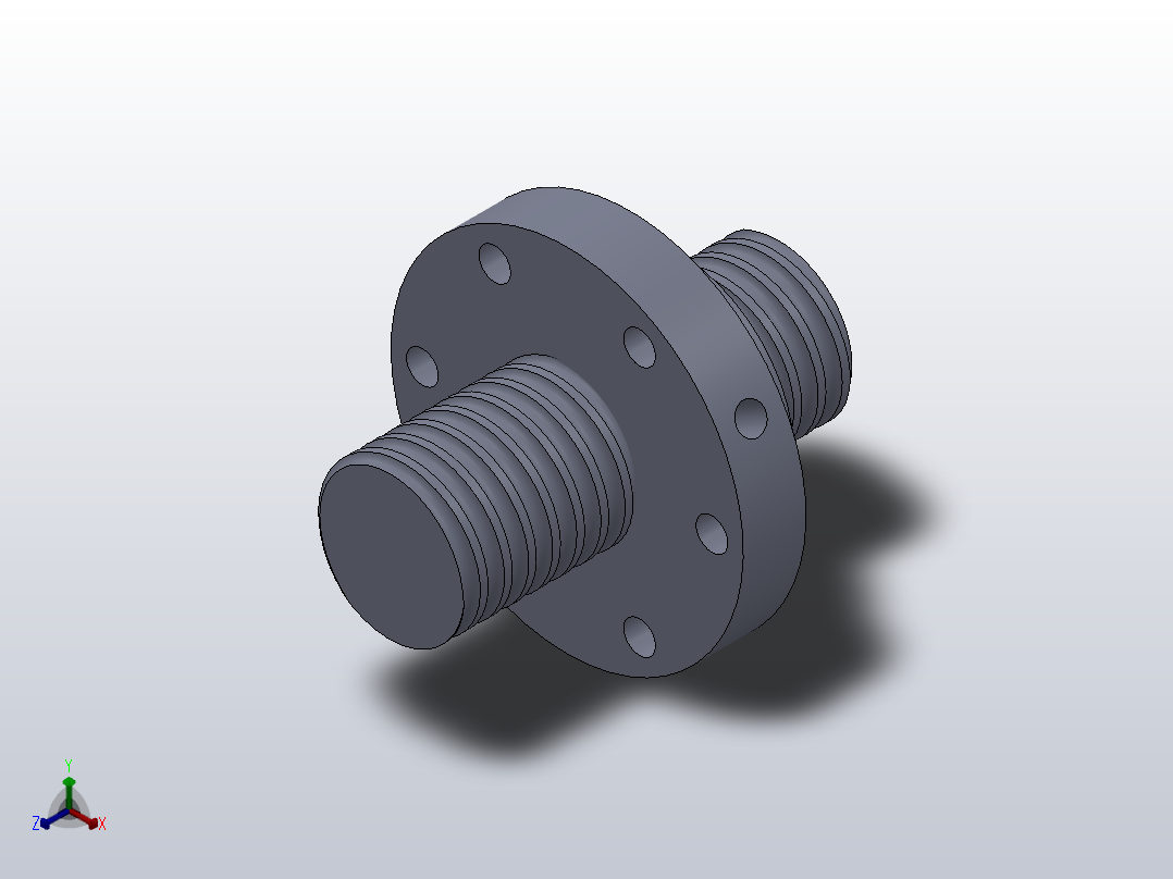 法兰式单螺母FEM-E-S[32x5Rx3.5-4]正等轴测图