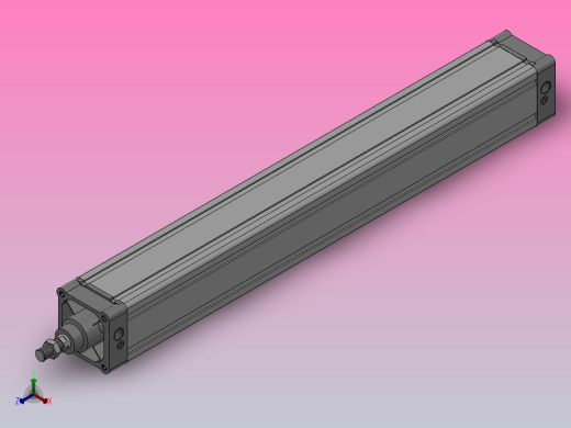SE标准复动型气缸SE 100×900-S正等轴测缩略图