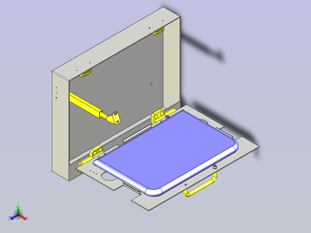 一款铰链开关门扉3D图模型正等轴测图