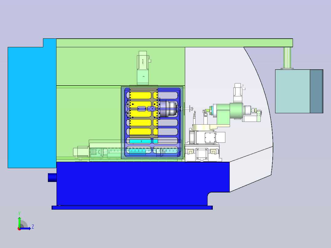 万能工具磨床模型3D图纸左视图