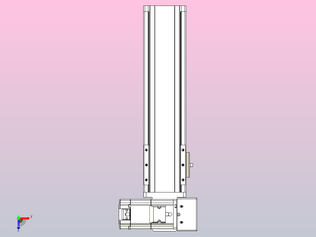 皮带直线轴半封闭可选导轨TPA-HNB-85S-90-L200-RU-C-P20-N3俯视图