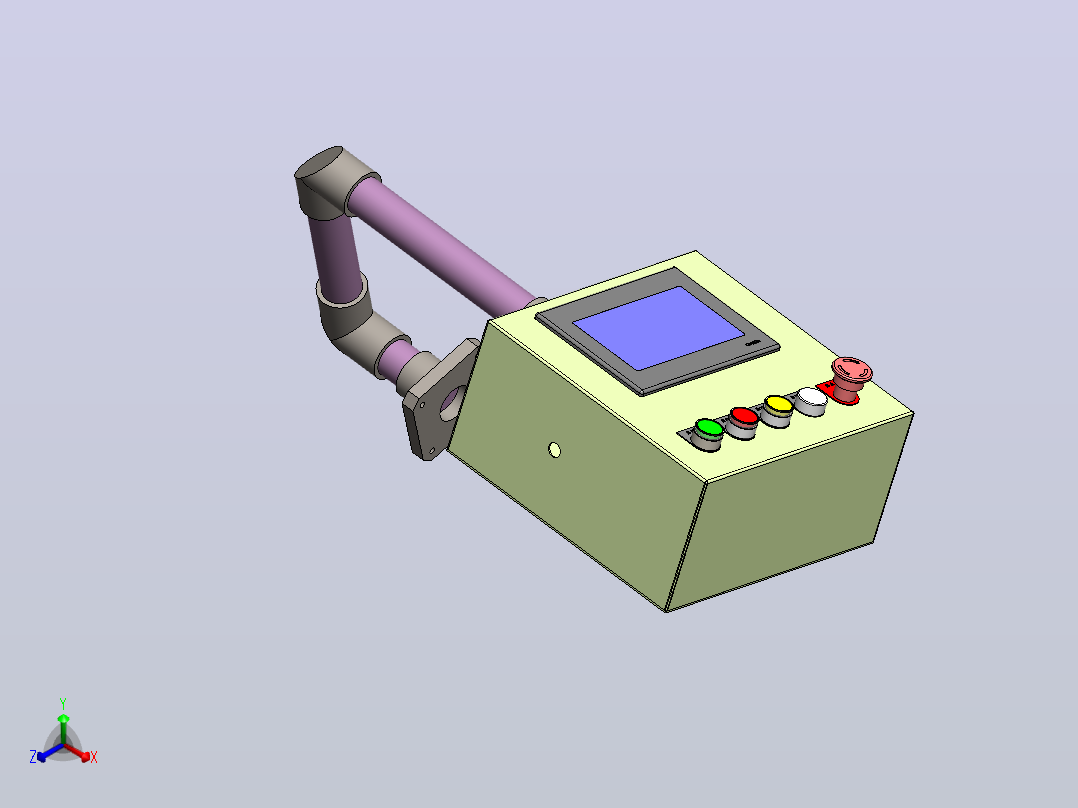 触摸屏箱子正等轴测图