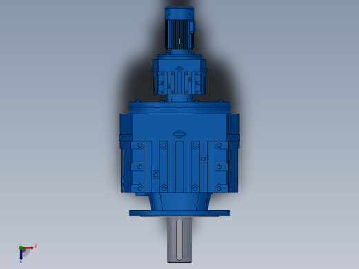 RF147R77法兰轴伸式组合型斜齿轮减速机RF147R77-Y0.18-4P-63-M1-0°-Φ550俯视缩略图