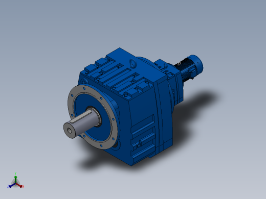 RF147R77法兰轴伸式组合型斜齿轮减速机RF147R77-Y0.18-4P-63-M1-0°-Φ550正等轴测缩略图