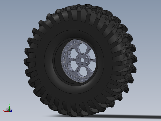轮胎1_10 RC Off-Road Beadlock Wheel主视缩略图