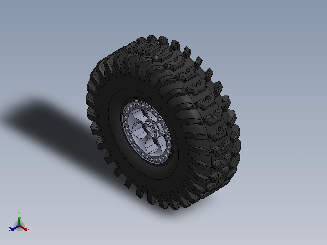 轮胎1_10 RC Off-Road Beadlock Wheel正等轴测图