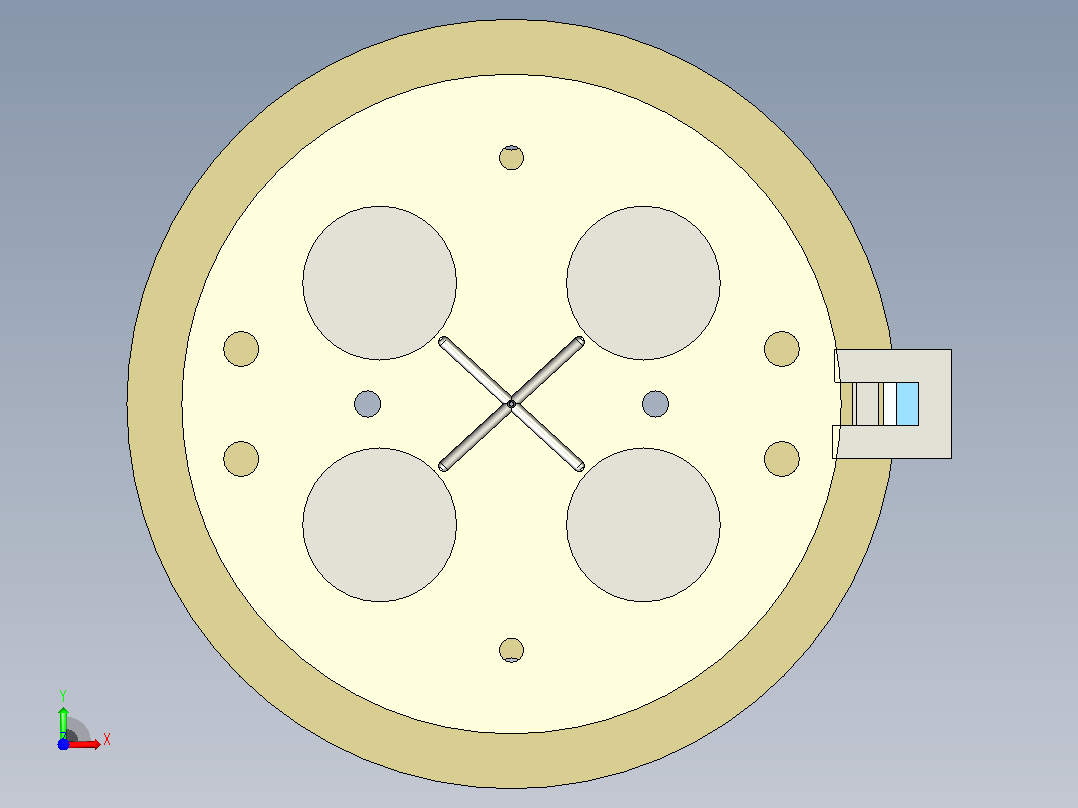 护发素瓶盖注塑模具设计【UG+PROE】前视图