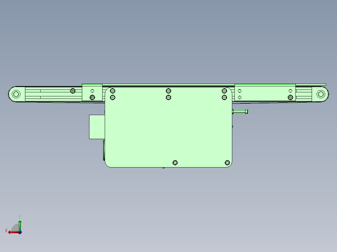 直行高度不同输送机间的喷射左视图
