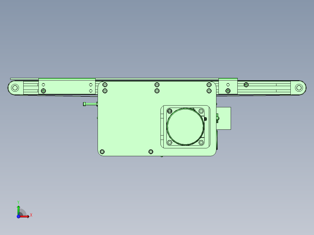 直行高度不同输送机间的喷射右视图
