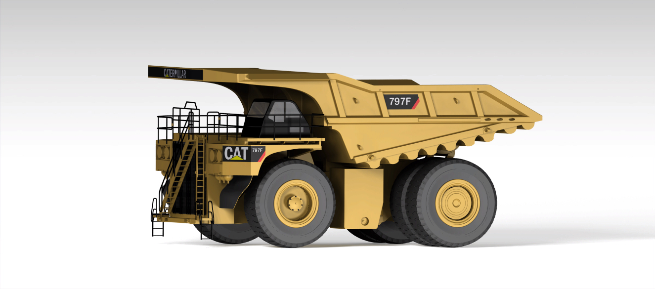 卡特彼勒797f 矿山车模型三维建模图纸 catia设计