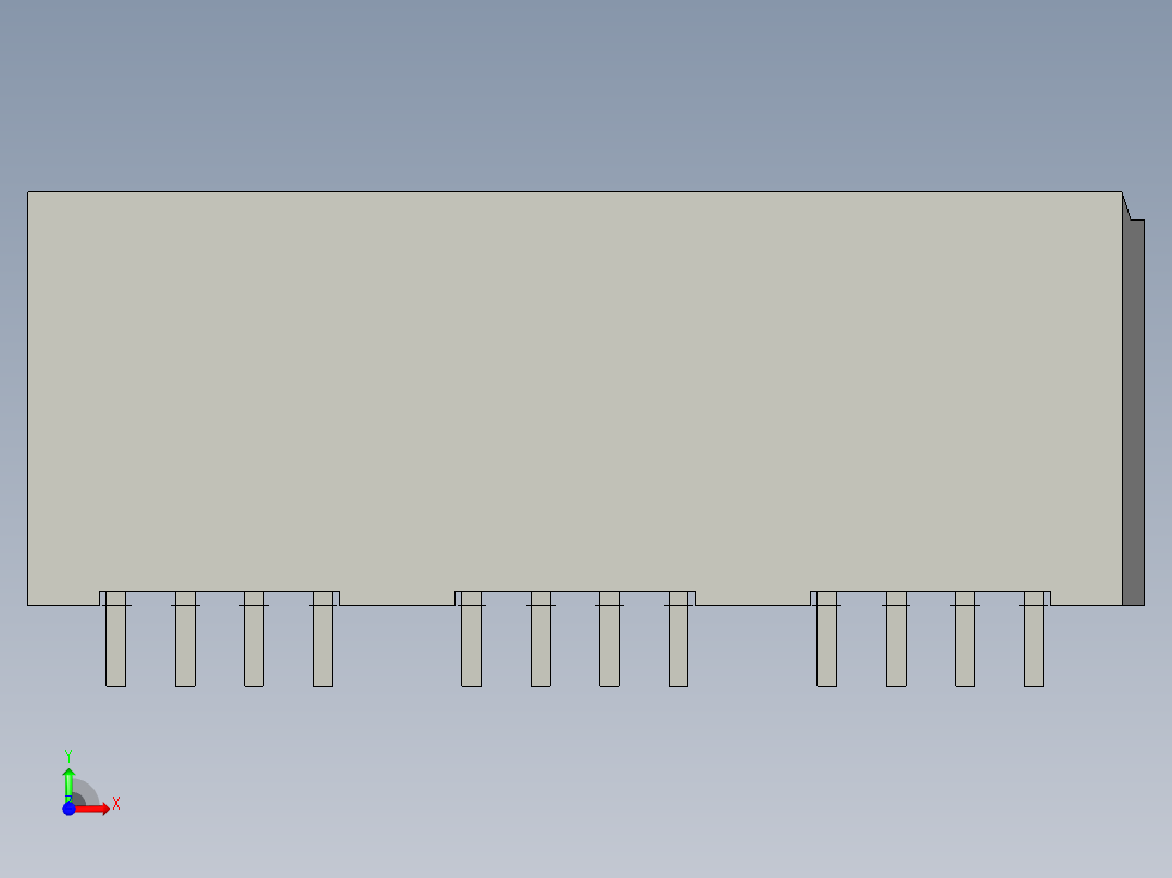 侧边卡连接器-458440005_stp前视图