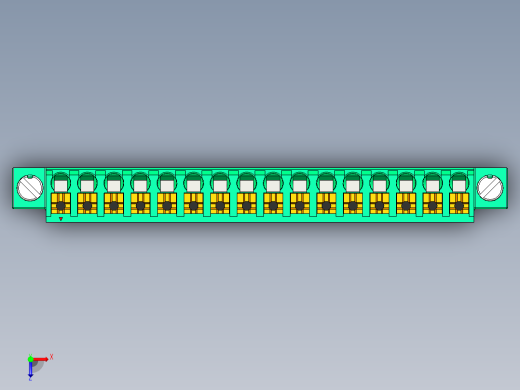 DEGSON 15EDG（公头） 3.81mm 螺钉锁紧，插拔式接线端子 FullPack-15EDGKNM-3.81-16P-14-00AH俯视缩略图