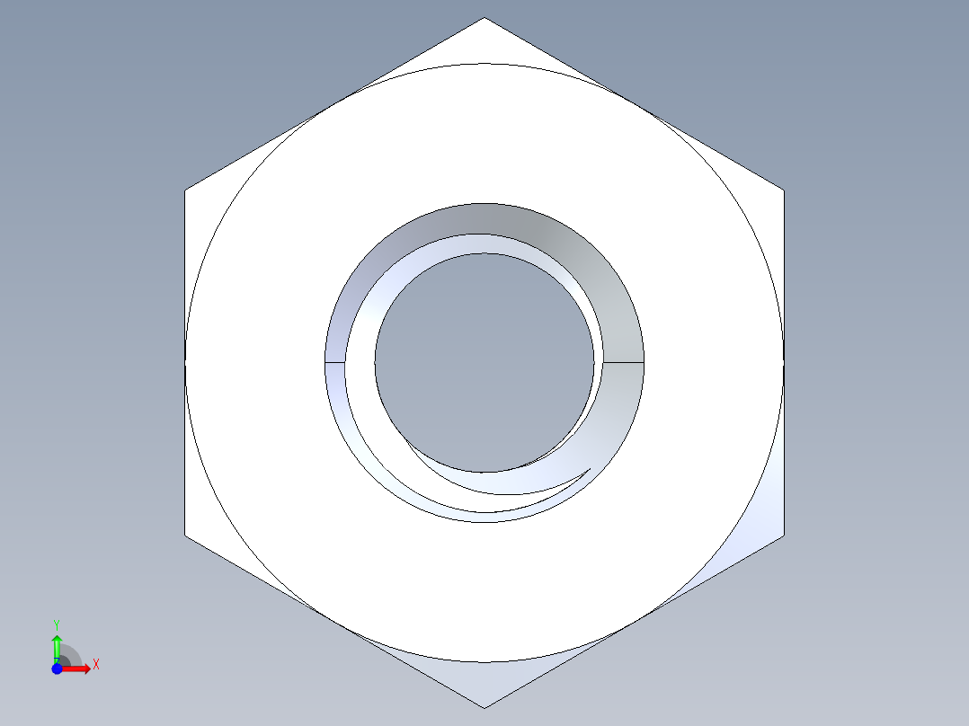 公制螺母-M1.6x0.35.STEP前视图