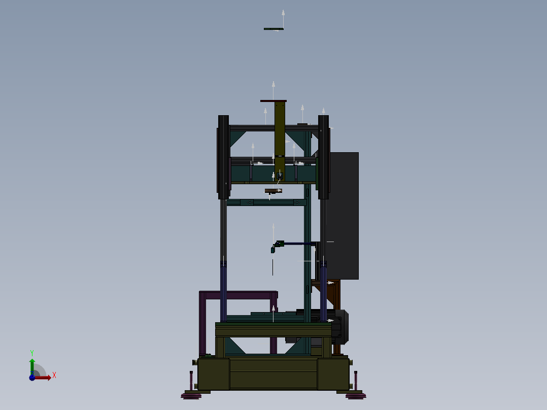 自动化设备简要结构3D模型前视图