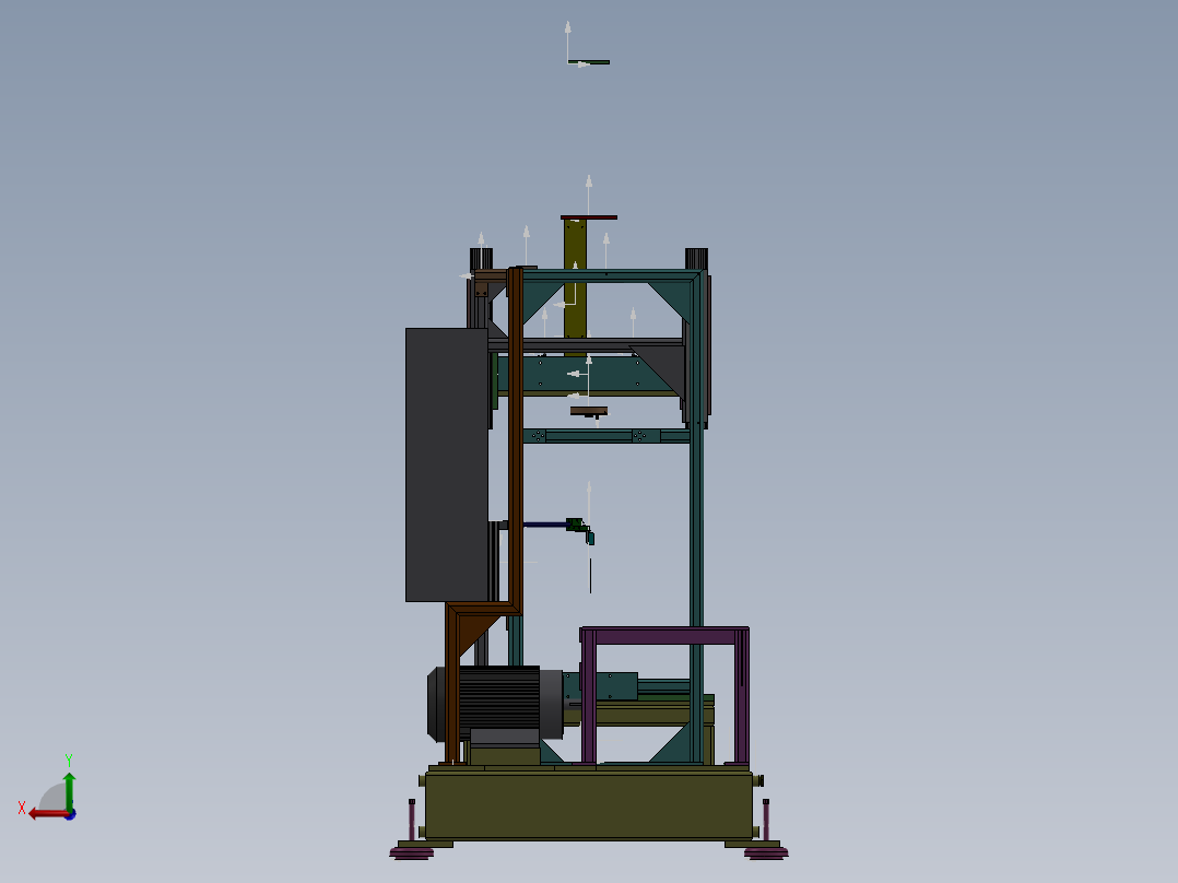 自动化设备简要结构3D模型后视图