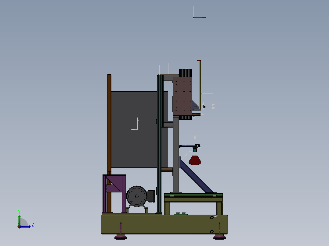 自动化设备简要结构3D模型左视图