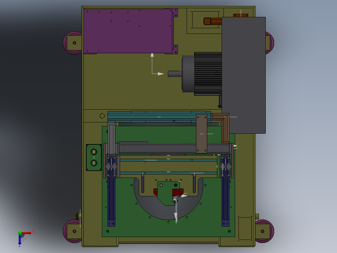 自动化设备简要结构3D模型俯视图