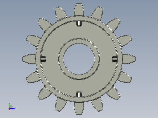 6542 OldDkGrey Technic Gear 16 Tooth with Clutch.STEP左视缩略图