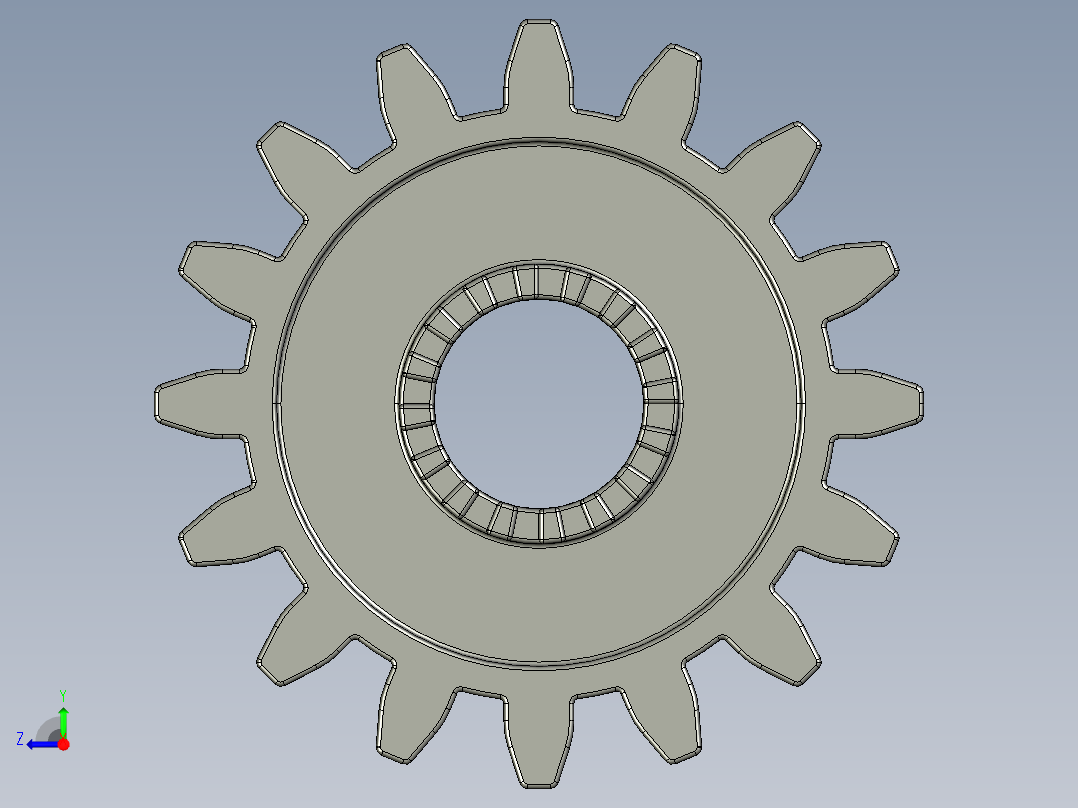 6542 OldDkGrey Technic Gear 16 Tooth with Clutch.STEP右视图