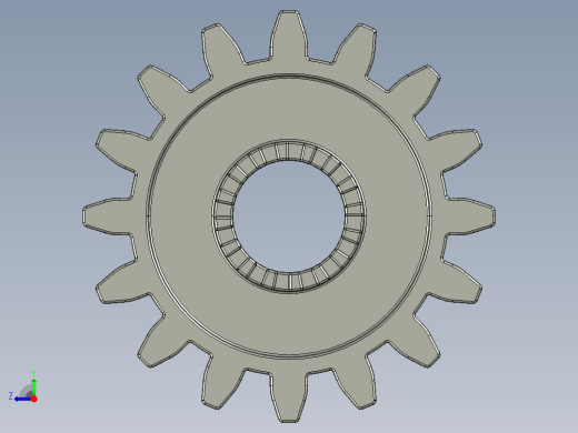 6542 OldDkGrey Technic Gear 16 Tooth with Clutch.STEP右视缩略图