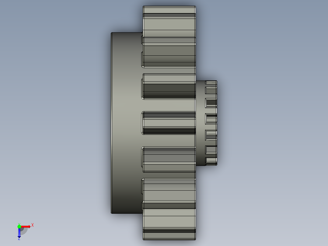 6542 OldDkGrey Technic Gear 16 Tooth with Clutch.STEP俯视图