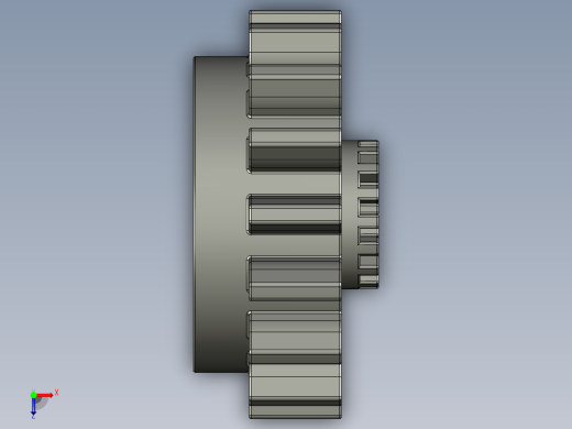 6542 OldDkGrey Technic Gear 16 Tooth with Clutch.STEP俯视缩略图