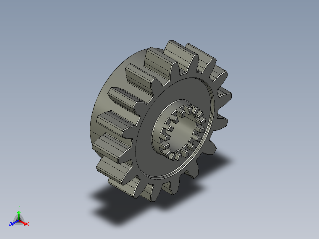 6542 OldDkGrey Technic Gear 16 Tooth with Clutch.STEP正等轴测图