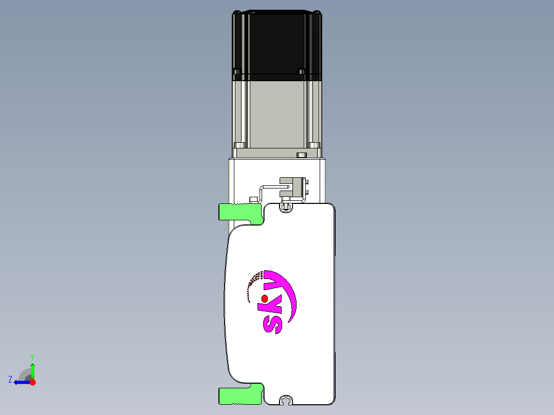 同步带滑台-半封闭B13-L90-S3000-R-P40-D3右视图