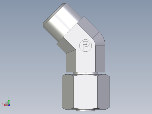 卡套式工业通用硬管接头EO_Swivel_nut_45_deg_elbow_EV08LOMD71后视缩略图