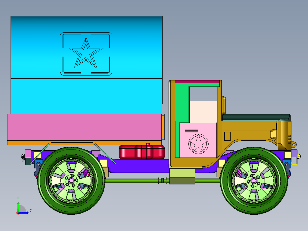 二战功勋制式卡车左视图