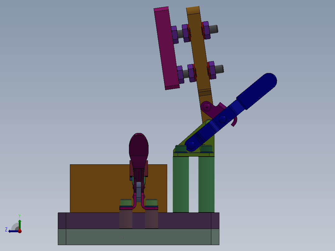 工件夹紧夹具右视图