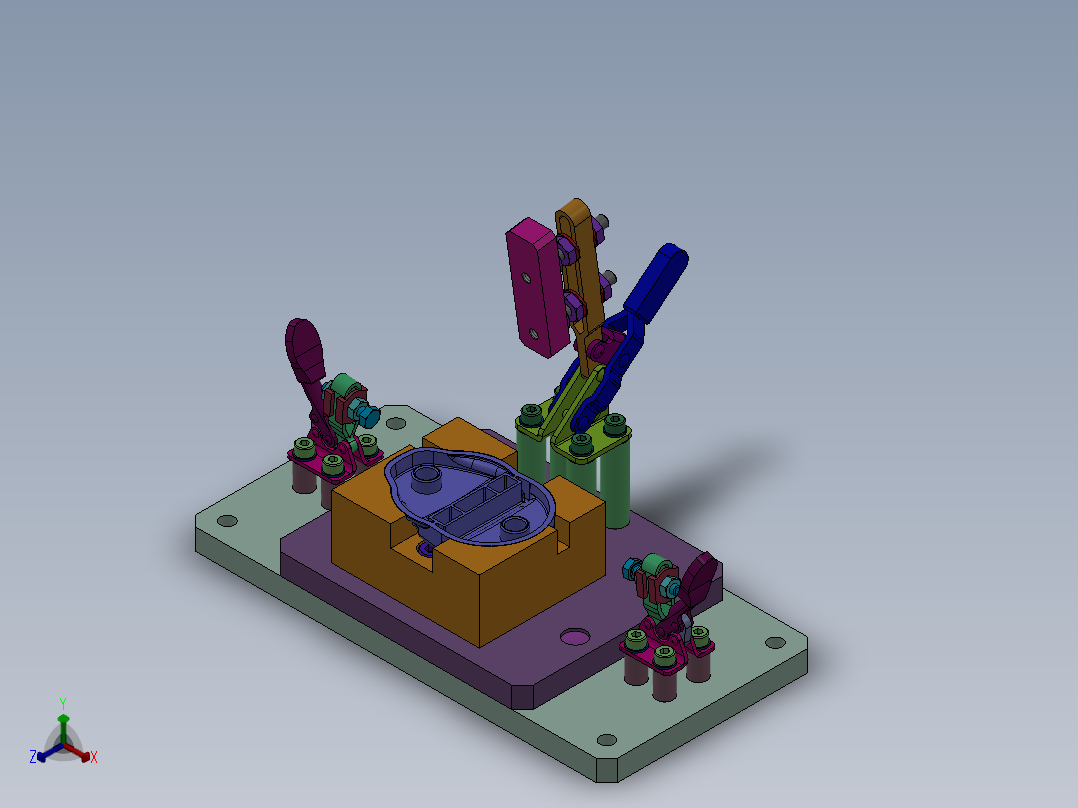 工件夹紧夹具正等轴测图