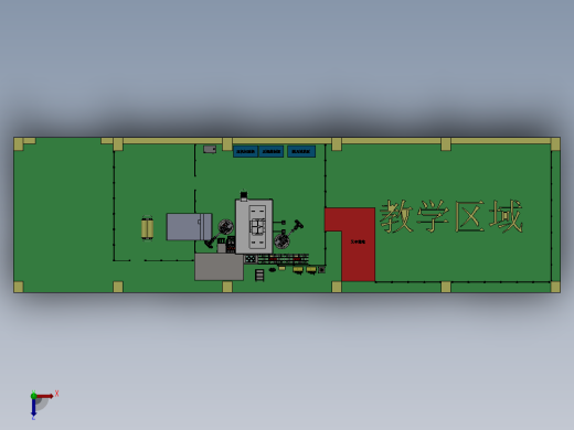 学校教学布局3D俯视缩略图