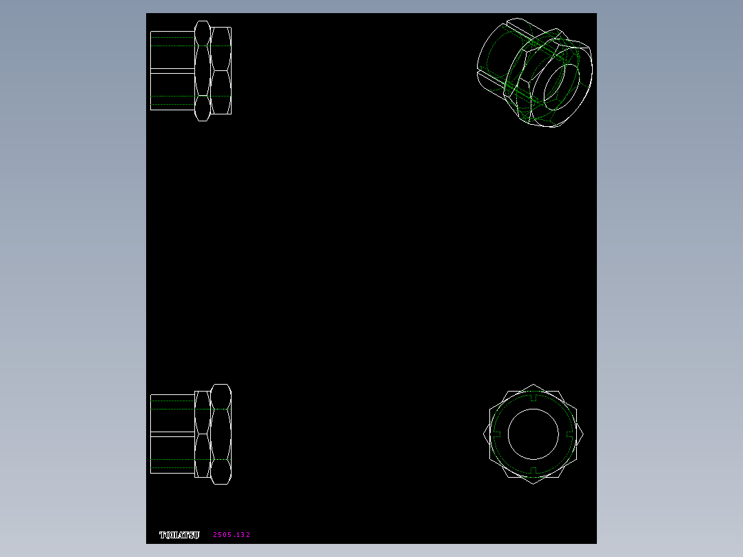 免鍵軸襯2505(A)-2D多系列多零件图纸模型