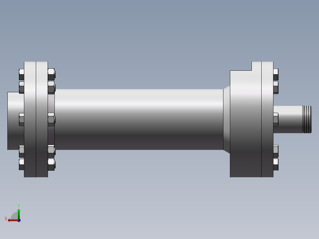 液压缸模型与CAD后视图