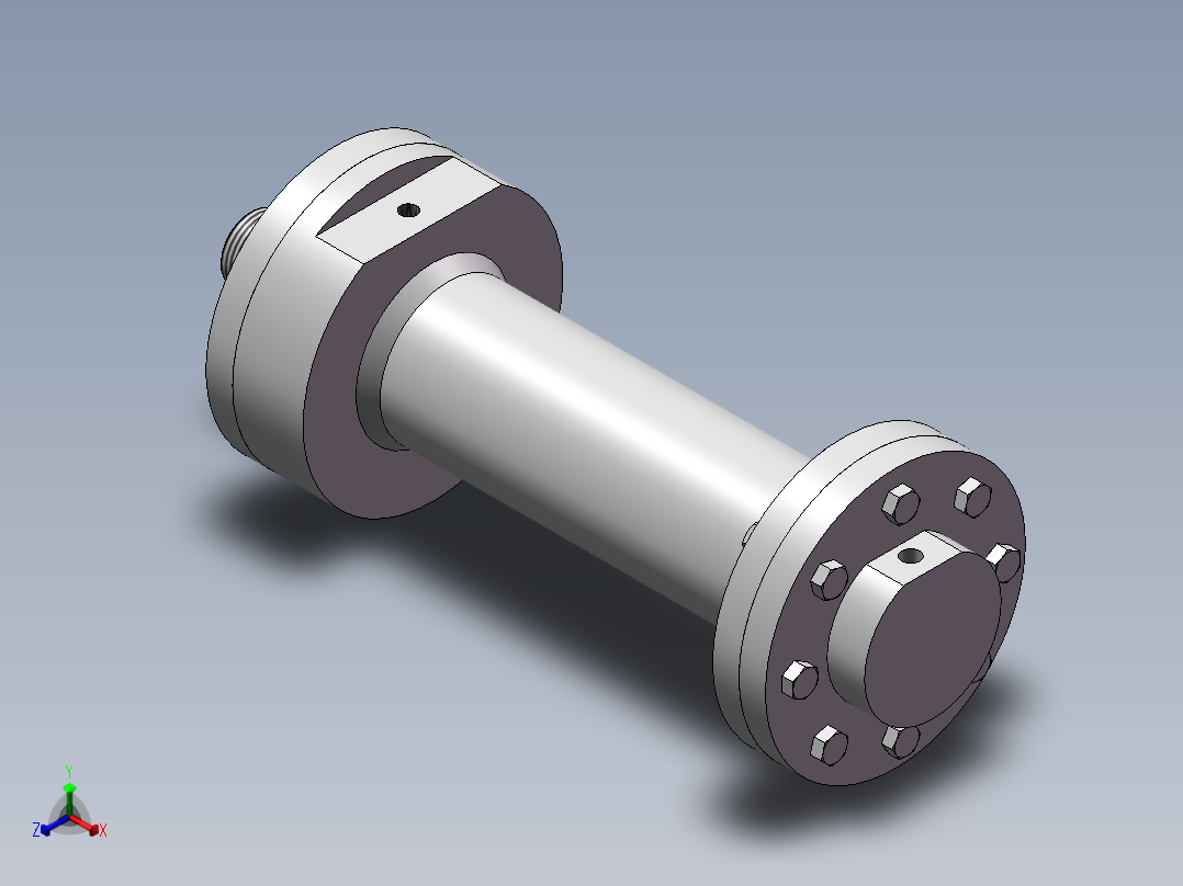 液压缸模型与CAD正等轴测图