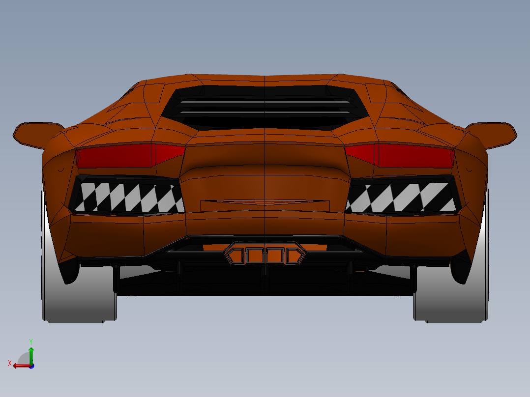 兰博基尼后视图