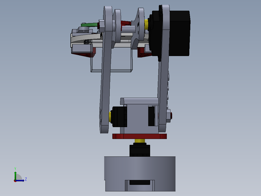 3自由度机械抓手sw17可编辑左视图