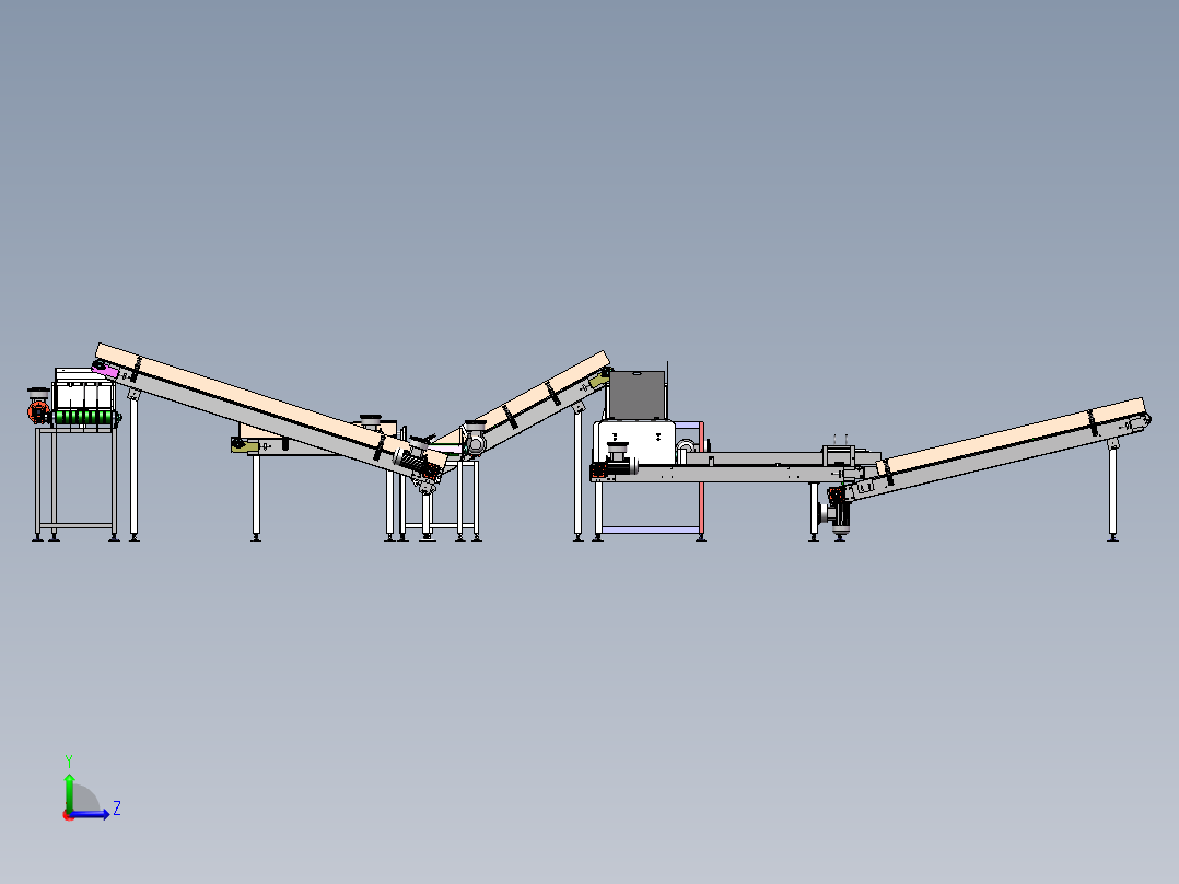 药卷分流输送机总成sw16可编辑左视图