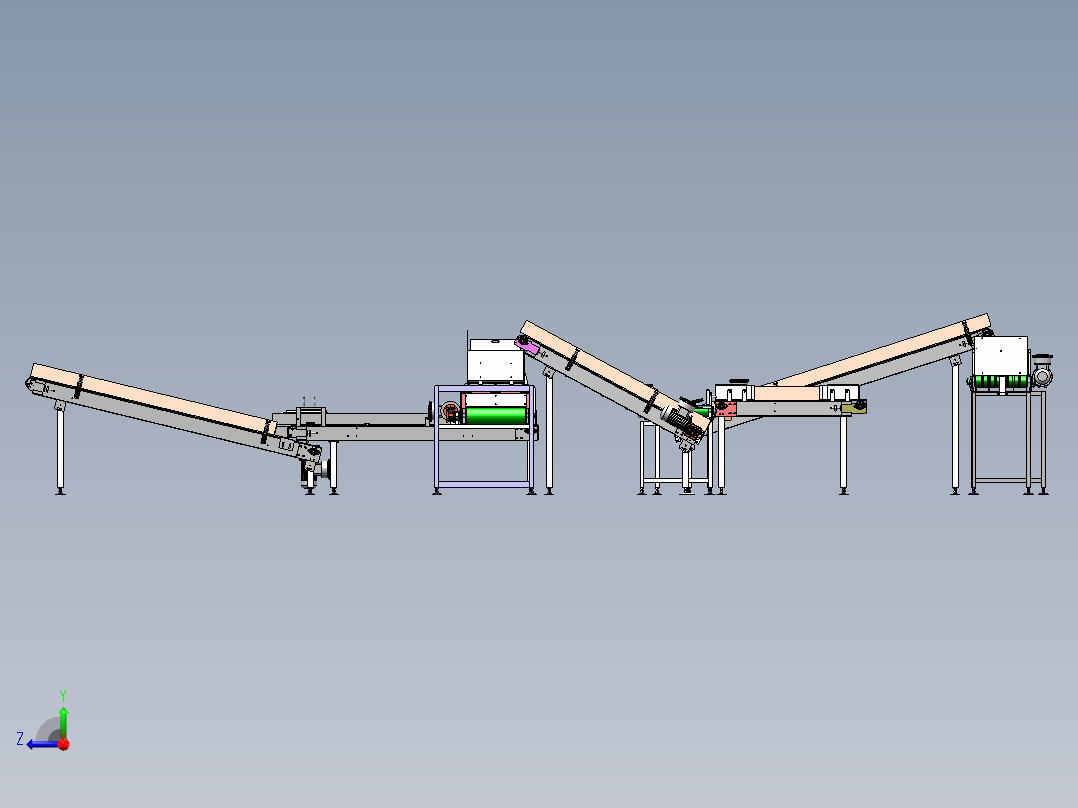 药卷分流输送机总成sw16可编辑右视图