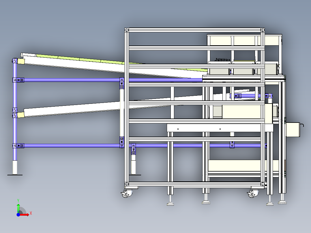 工厂四款常用型货架三维设计前视图
