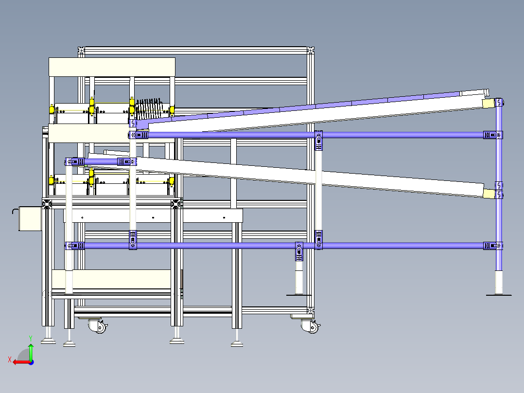 工厂四款常用型货架三维设计后视图