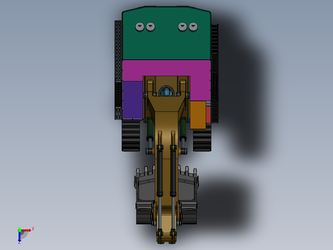 11.卡特6080挖掘机俯视图