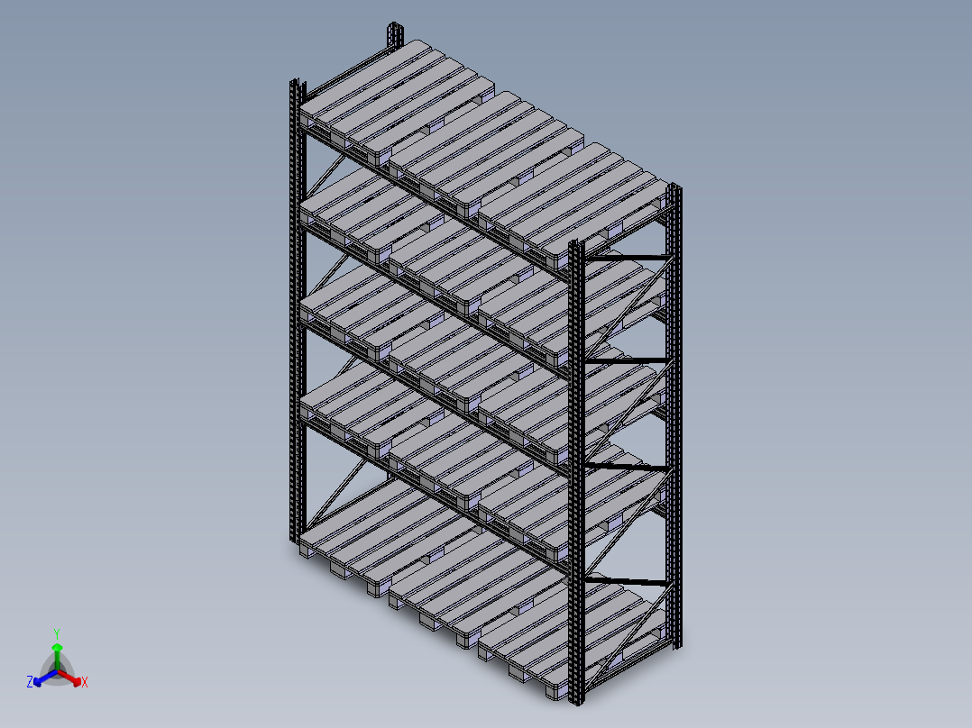 货架、重型托盘货架2正等轴测图